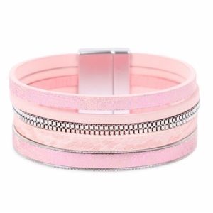 BJU🌸Cutest pink wide bracelet w/simple magnetic clasp- no stress closure🌸